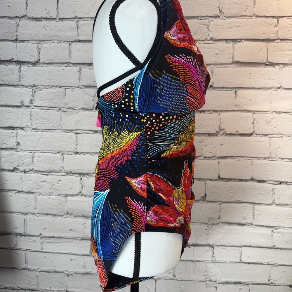 La Blanca Women's High Neck Keyhole Mio One Piece Swimsuit, Sunlit Soiree, Sz 16 - Picture 4 of 10